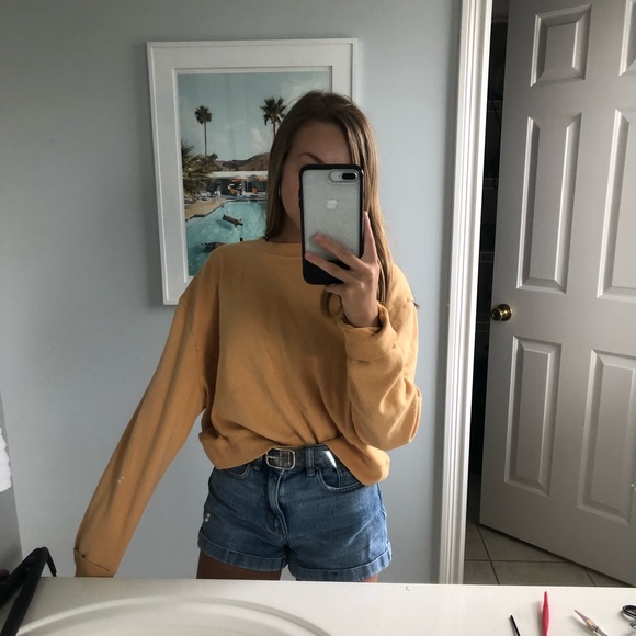 PacSun Sweaters - yellow/orange crew neck sweater